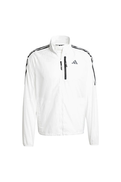 adidas Geacă de alergare pentru bărbați OTR 3S-Alb/Negru-S