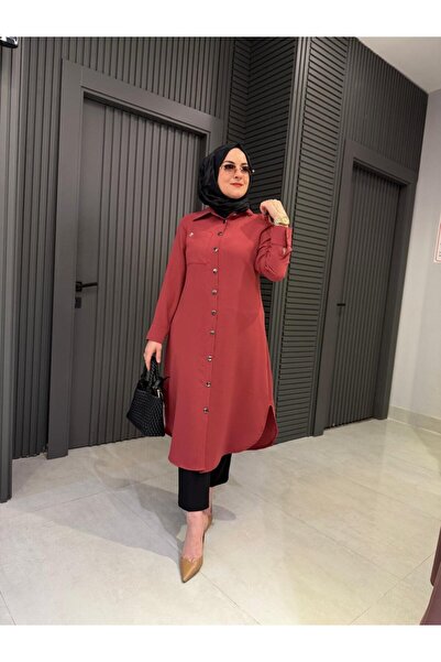 rusemoda Düğme Detay Cepli Tunik