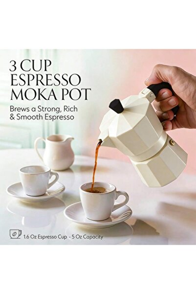 Snooe Moka Pot Double Valve Coffee Pot Italian Espresso Household Utensil Alu...