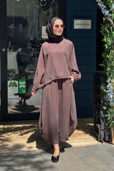 QOOQ STORE QOOQ Sasha Pantolonlu Takım 26SS205T Bitter