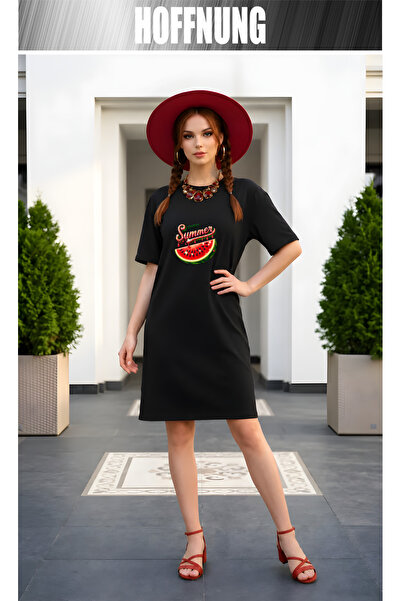 HOFFNUNG Tricou cu mânecă scurtă pentru femei, cu decolteu, rochie, cămașă de...