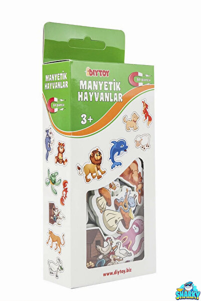 SHARKY Manyetik Mıknatıslı Hayvanlar Eğitici Hayvanları Tanıma Buzdolabı Stic...