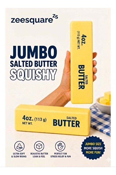 ZeeSquare Jumbo Salted Butter Squishy Stress Relief Toy – Ultra Soft Slow Ris...