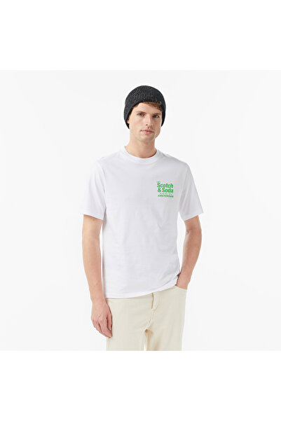 Scotch & Soda Scotch&Soda Regular Fit Front Back Erkek Beyaz T-Shirt