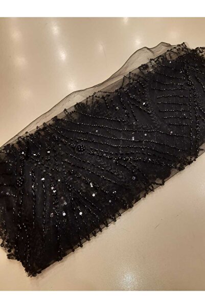 Safir Kumaş Kesip Aplik yada Morif Çııkarmalık Top Sonu Taşlı Dantel 50 cm