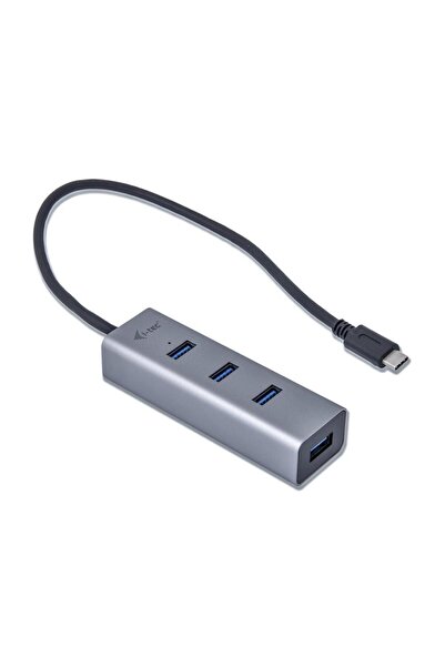 iTec Hub USB i-TecC31HUBMETAL403, USB-C, 4 Porturi USB 3.0 (Gri)