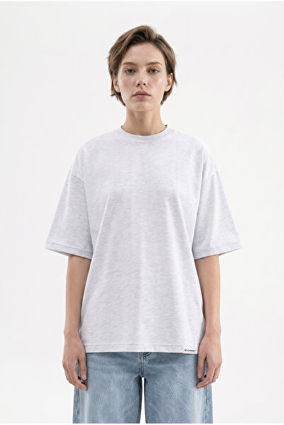 Machinist Tricou de damă basic oversize din bumbac jerseu simplu Karmelanj