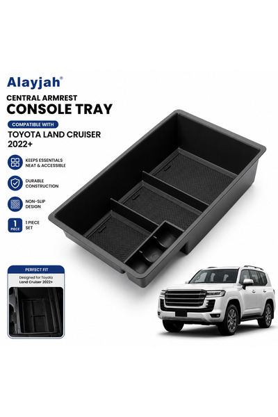 Alayjah منظم صندوق تخزين الكونسول المركزي لمسند الذراع متوافق مع تويوتا لاند ...