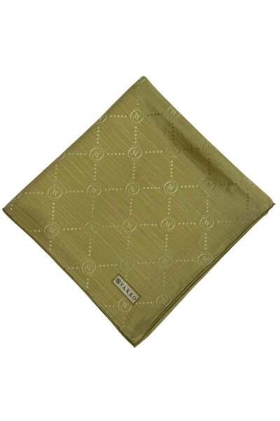 Vakko Pamuk İpek Monogram Eşarp 42139-Altın