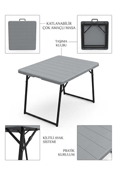 Mocca Style 90 X 75 Plastik Katlanabilir Çok Amaçlı Piknik Bahçe Balkon Kamp ...