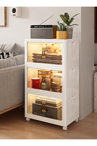 Bukela Storage Bins with Lid, Plastic Stackable Storage Cabinet and Closet Or...