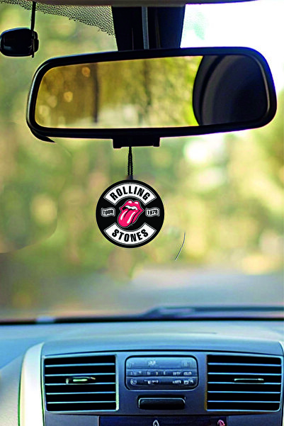eslem bijuteri 2 Pieces Rolling Stones Logo Rearview Mirror Ornament Round Ro...