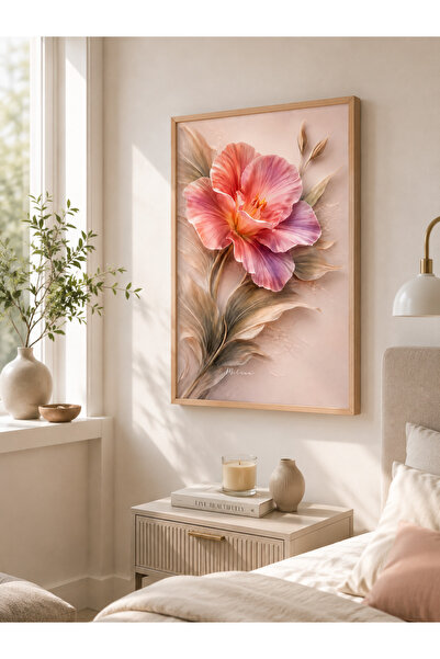bestablo Tablou elegant din lemn cu floare de hibiscus înrămată |   Decor pen...