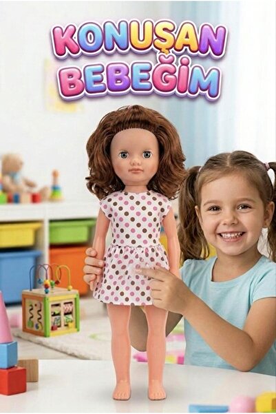 Tıfıl Toys Alya Türkçe Konuşan Etkileşimli Eğitici Oyuncak Bebek – 40 cm Kafa...