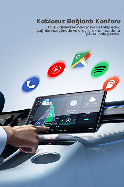 woyax Kablosuz CarPlay Dönüştürücü Android Auto Adaptörü USB/Type-C 2’si 1 arada Dongle CarPlay Kablosuz Bağlantı