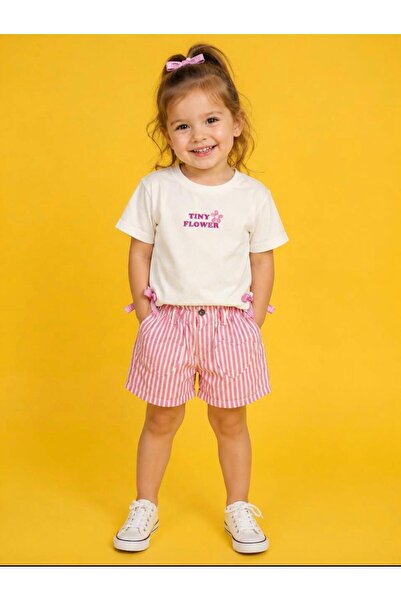 mirkidsclub Girls Tiny Flower Printed Shorts Set - 100% Cotton T-Shirt and St...