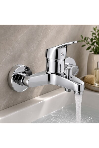 Viosa Krom Mix Banyo Bataryası Aç Kapa Duş Musluğu 5 Yıl Garantili