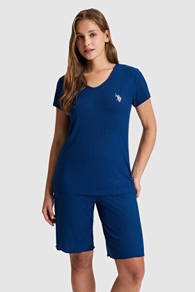 U.S. Polo Assn. طقم بيجامة نسائي باللون الأزرق النيلي 50326528-VR028