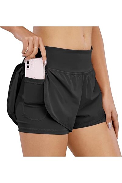 OEM Pantaloni scurți pentru femei de alergare sport fitness de vară negri XXL