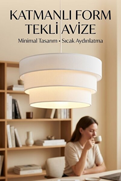 Oxyteez Minimal Salon Plastik Ledli Sarkıt Avize Dekoratif Aydınlatma Tekli İ...