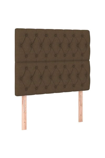 vidaxl Tăblie de pat maro închis 90x7x118/128 cm, material textil