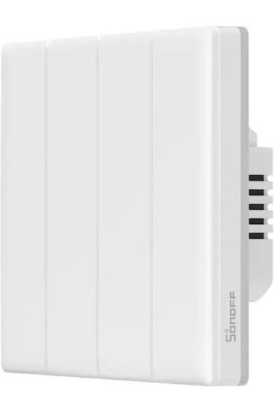Sonoff Tx T5 4c Ηλεκτρικός Διακόπτης Τοίχου Αφής Wi-Fi Τετραπλός με Λευκό Πλα...