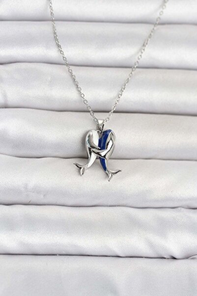 Inure Jewelry 316L Steel Chain Silver Color Dolphin Model Women's Necklace