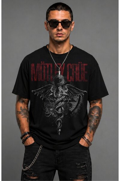 Fuddy Moda Unisex μπλουζάκι Mötley Crüe Dr. Feelgood με στάμπα και λαιμόκοψη,...