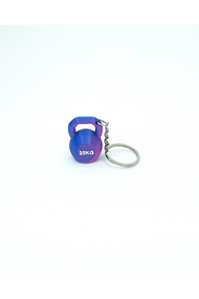 PlakArt Renk Seçenekli Mini Kettlebell Tasarımlı Renkli Anahtarlık, Sporcu He...