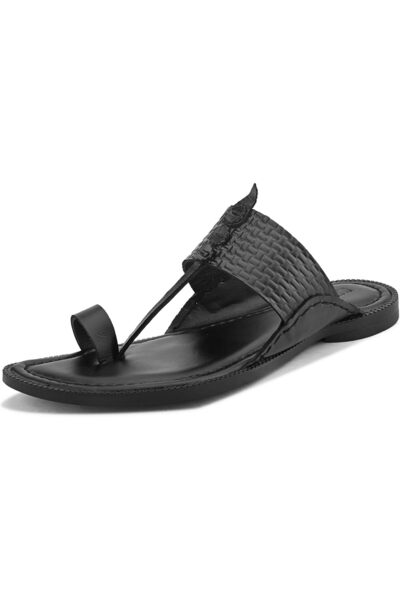 Generic Men's Flat Sandal by Centrino Blue Leather 4043
