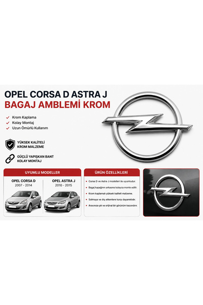 İthal Opel Corsa D Astra J Bagaj Amblemi Krom Logo Yazı