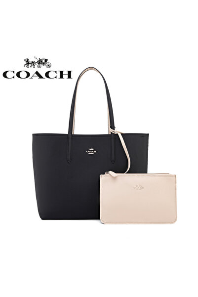 By Coach حقيبة يد نسائية كبيرة السعة ذات وجهين، حقيبة كتف، حقيبة كروس بودي، ح...