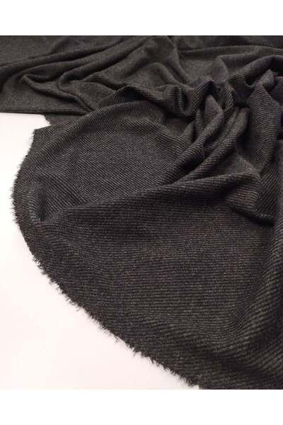 Kumaş Parça Black Anthracite Diagonal Patterned Jacquard Interlock Fabric Sof...