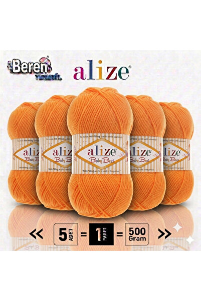 Alize Baby Best - 336 Mandarin - 5-Pack - 100Gr/240M - Baby Yarn - Anti Pilli...