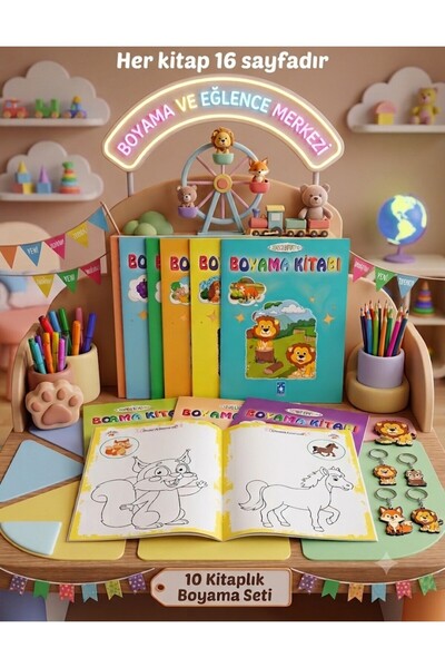 Kapadokya Yayınları Coloring Book Set 10 Pcs Each One with 16 Pages