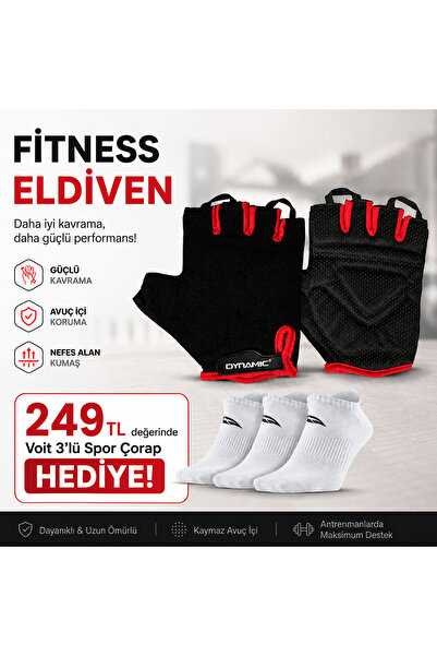 Dynamic 0516 AĞIRLIK ELDİVENİ - 3'LÜ ÇORAP HEDİYELİ LARGE