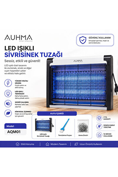instatech AQM01 Elektrikli Sivrisinek Tuzak Lambası LED Işıklı Sinek Öldürücü