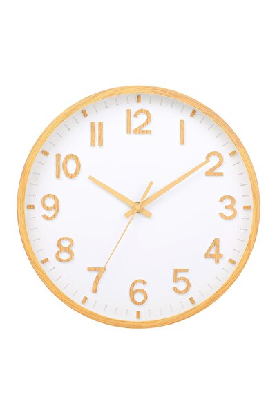 OEM Silent Wall Clock 25cm Battery-Operated No-Tick Modern - Yellow