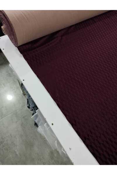 Erciyes home bordo desenli arkası polarlı kadife kumaş