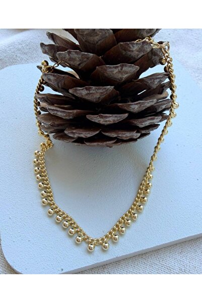 julee.co Top Top Sallantılı 14 K Altın Kaplama Rodyum Halhal (27 cm)