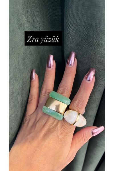 gozdeasutayaccessory Yeşil tasarım yüzük