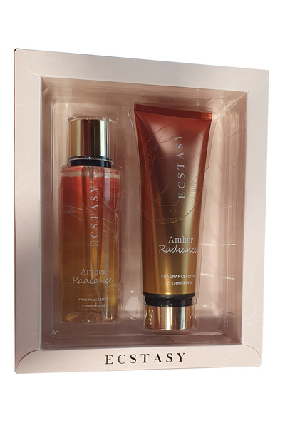 Ecstasy GIFT SET AMBER RADIANCE BODY CREAM 236ML AND BODY MIST 250ML
