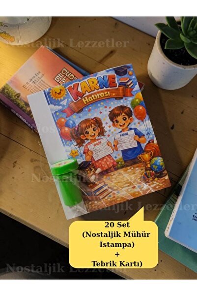 Nostaljik Lezzetler Karne Hediyesi 20 Set Nostaljik Mühür (Istampa) ve Tebrik...