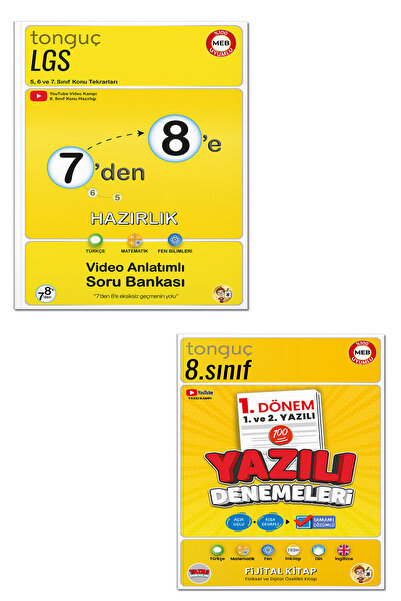 Tonguç Yayınları 7'den 8'e Hazırlık Kitabı Ve 8. Sınıf 1. Dönem 1 Ve 2. Yazıl...