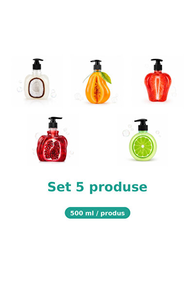 Tasty Set 5 Produse Tasty, Mix Cocos, Pepene Galben, Capsuni, Rodie, Lime