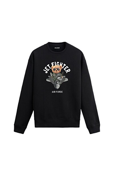 Colermi Jet Fighter Teddy Bear Printed Sweatshirt