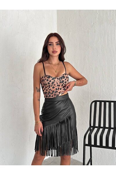 Aida Fashion Leopar desenli crop