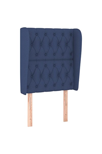 vidaxl Tăblie de pat cu aripioare, albastru, 83x23x118/128 cm, textil