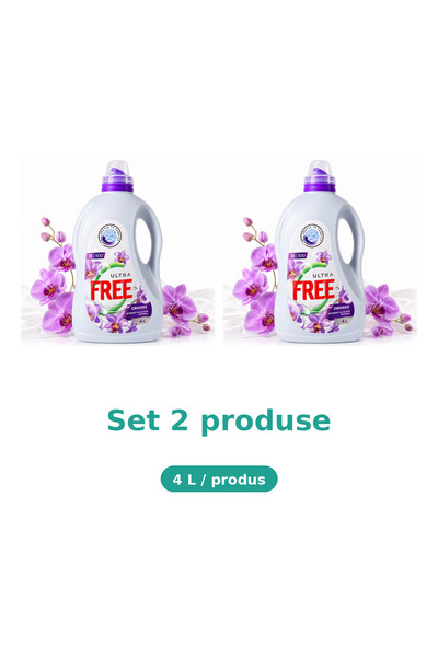 FREE Bax 2 Pachete Detergent lichid pentru rufe Ultra Orhidee, 4 L, 100 spala...