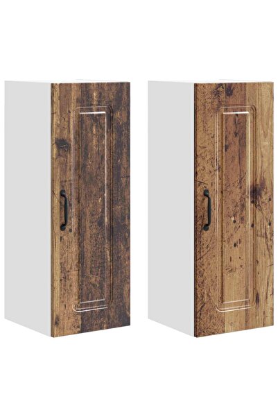 vidaxl Dulap de bucătărie Kalmar 2 pcs Lemn vechi 30 x 31 x 80 cm